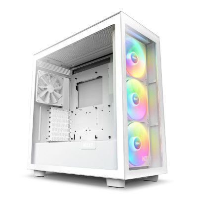 NZXT H7 Elite Mid-Tower Computer Case/Gaming Cabinet - White | Support Mini-ITX, Micro-ATX, ATX | Pre-Installed 4 X 140mm Fans - CM-H71EW-02