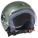 O2 Open Face Helmet for Adult Women Men ISI Certified with Clear Visor Smooth Finish Lightweight & Compact (Matt Green)...