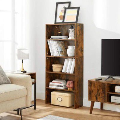 Oakcraft 3 Tier Multipurpose Storage Unit Engineered Wood Open Book Shelf