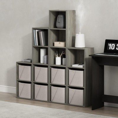 Oakcraft Engineered Wood Multipurpose Single Cube Storage Organizer Unit Bed Side Table Type Rack DIY Shelf Cabinet Space Saver