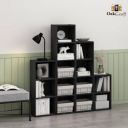 Oakcraft Engineered Wood Open Book Shelf (Finish Color - BLACK, Pre-assembled)...