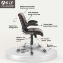 OAKLY Leatherette Midback Revolving Adjustable Office Chair (Brown, Unit 1)...