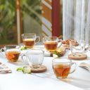Oasis Tea/Coffee Set, Borosilicate Tuff Glass Made in India Cup Set Glass Coffee Mug (200 ml, Pack of 6)...