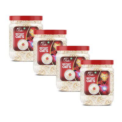 Oateo Instant Oats 2kg Jar (Pack of 4- 500g Each) Naturally Gluten Free, Quick Breakfast, Healthy & Delicious. 100% Wholegrain. Suitable for all ages