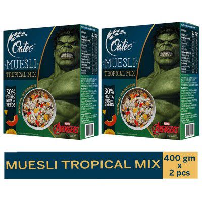 Oateo Tropical Mix Muesli 800g (Pack of 2, 400g Each)