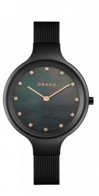 Obaku Sky-Charcoal Analog Black Dial Women's Watch-V173LXBBMB