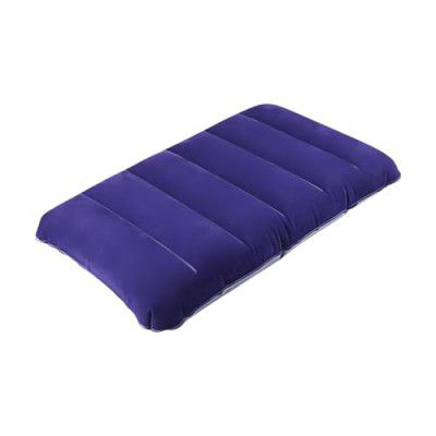 Oblivion Neck Pillow for Travel 1 Pc - Blue Soft Velvet Air Inflatable Neck Cushion