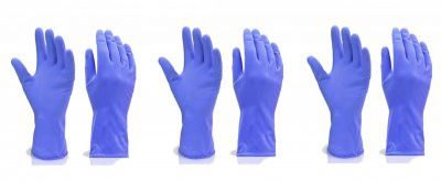 Oblivion Reusable Household Gloves, Rubber Dishwashing Gloves | Extra Thickness| 4 Pair (Size M, Blue)