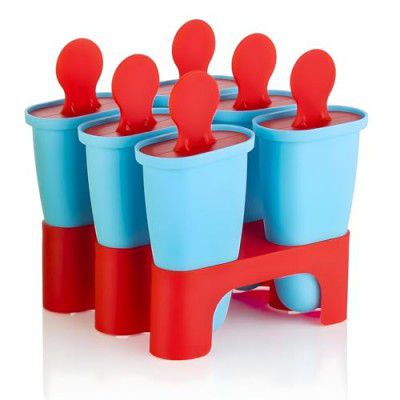Oblivion Set of 6 Ice Pop Makers | Frozen Ice Cream | Plastic Reusable Dishwasher Safe Durable Ice Pop Molds | for Children & Adults | Reusable Tray with Sticks | Summer Dessert