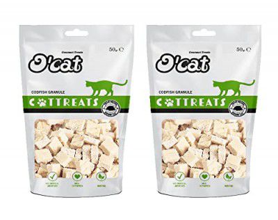 OCat Codfish Granule 50 GMS (Pack of 2) Treats for Cats & Kitten | Dental & Training Cat Treats.