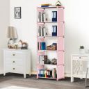 octavic Plastic 6 Shelf Book Organizer Plastic Open Book Shelf  (Finish Color - Pink A6, DIY(Do-It-Yourself))...