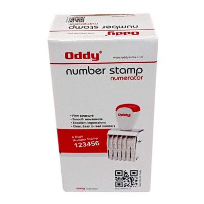 Oddy Number Stamp 6 Digits - Set of 12 Pcs