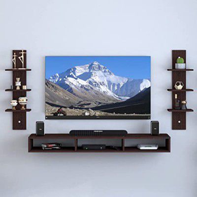 Odestar Victor Riano Engineered Wood Wall Mounted TV Unit, with TV Stand Unit Wall Shelf for Living/Badroom Room (Black & White) For-32 INCH… (Wenge)