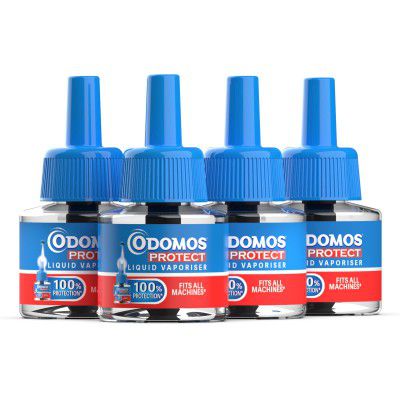 Odomos Protect - Mosquito Repellent Liquid Vaporiser Refill 45ml each (Pack of 4)