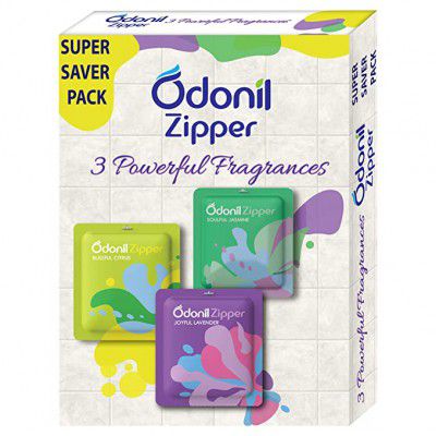 Odonil Bathroom Air Freshener Zipper Mix -10 Gm (Pack Of 3)