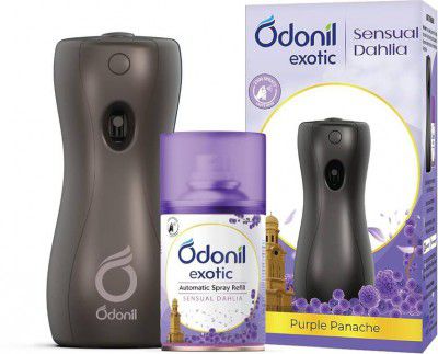 Odonil Ocean Breeze, Sensual Dahlia, Floral Bliss Automatic Spray Exotic Automatic Spray 225ml | Machine + 1 Refill | Sensual Dahlia | 2200 Sprays (225 ml)