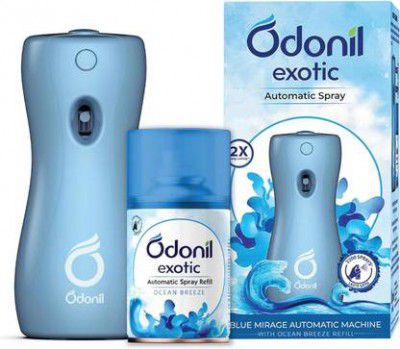 Odonil Sensual Dahlia Automatic Spray Exotic Automatic Spray | Machine + 1 Refill | Ocean Breeze | 2200 Sprays (225 ml)