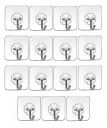 Odzeni Waterproof Stick on Adhesive Stronger Plastic Wall Hooks 15 kg -Transparent (Pack of 10)...