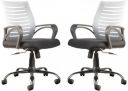 IAFA Diego Mid Back Ergonomic Office Chair Heavy Duty Black Metal Base (Black, Grey, Set of 2, DIY(Do-It-Yourself))...