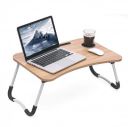 Officebasics Multipurpose Foldable Laptop Table with Cup Holder, Study Table, Bed Table, Breakfast Table, Foldable and Portable/Ergonomic & Rounded Edges/Non-Slip Legs, CA025B, Brown...