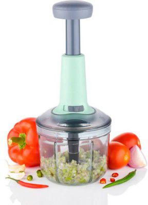 OFFYX Push Chopper Hand Push Chopper 900 ML with 4 Stainless Steel Blades Vegetable & Fruit Chopper