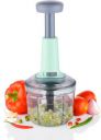 OFFYX Push Chopper Hand Push Chopper 900 ML with 4 Stainless Steel Blades Vegetable & Fruit Chopper...
