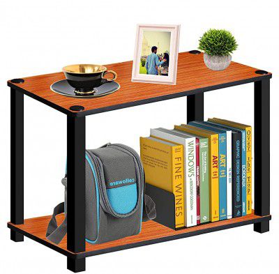 OFIXO 2-Tier Multipurpose Turn-N-Tube End Table (Teak Natural)