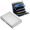 OFIXO 6 Slots Credit Card Holder RFID Protected Stainless Steel Credit Card Wallet Slim Metal Credit Card Case for Men and Women (Matt-Silver)...
