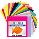OFIXO DIY Square 100-Pcs Origami Paper Double Sides Solid Color Folding Paper Multicolor Kids Handmade Scrapbooking Craft Accessories Unruled 15 * 15 Origami Paper (Mixed Color)...