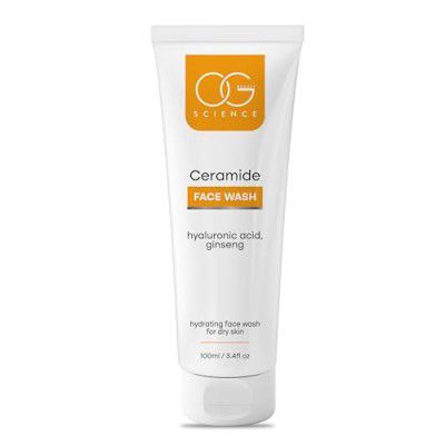 OG BEAUTY SCIENCE Ceramide Face Wash 100 ML - Hydrating Formula with Ginseng Extract and Hyaluronic Acid