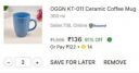 OGGN KT-011 Ceramic Coffee Mug (300 ml)...
