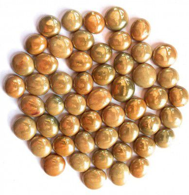 OhhSome [500GM] Golden Colour Glass Decorative Pebbles