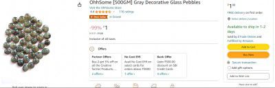 OhhSome [500GM] Gray Decorative Glass Pebbles