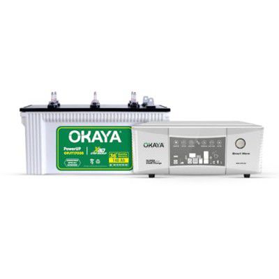 Okaya Inverter & Battery Combo (Smart Wave QSW 1175 12V UPS/Inverter, 925VA with Quasi Sine Wave Technology & PowerUP OPJT17036 140Ah/12V Battery) 