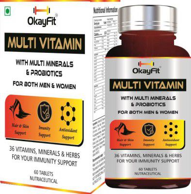 okayfit Multivitamin wIth Multiminerals & Probiotics for Both Men & Women with Herbs (60 Tablets)