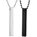 Okos Mens Jewellery 3D Cuboid Vertical Bar/Stick Stainless Steel Locket Pendant Necklace for Boys and Men PD1000871...