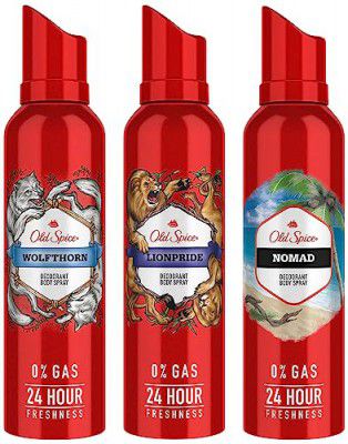 Old SPICE Original No Gas 24hr Long Lasting Freshness Deodorant Spray 3x140ml Pack Body Spray-  For Men (420 ml, Pack of 3)