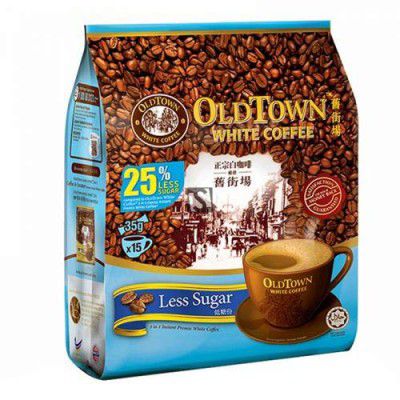 Old Town White Coffee Less Sugar 3 in 1 Instant Premix White Coffee Packet ( 15 X 35g ), 525g