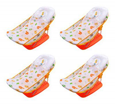 Ole Baby Soft Fabric Cradle Baby Bath Seat for 0-6 Months (Pink, Aqua Animal Print) Pack of 4, one Size (OB-BTH-B664-P4) (100.0mm L X 200.0mm W)