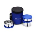 Oliveware Lovely Stylo Lunch Box, Leak Proof & BPA Free Lid, 3 Stainless Steel Containers (2x290ml & 450ml), Fabric Jacket - Blue...