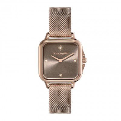 Olivia Burton Grosvenor Qtz Basic Slim Mushroom Square Dial Women's Analog Watch|Ionic - 24000088