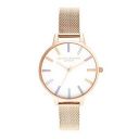 Olivia burton Rainbow Qtz Basic White & Stone Round Dial Women's Watch|Ionic Plated Rose Gold Steel Material|Gold Color Band - OB16RB24...