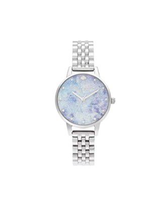 Olivia burton Under The Sea Qtz Basic Lilac & Aqua Glitter & Fake Pearl & Shell Stud Round Dial Women's Watch - OB16US43