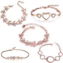 Om Jewells Valentine Gift Rose Gold Plated Jewellery Combo Of 5 ...