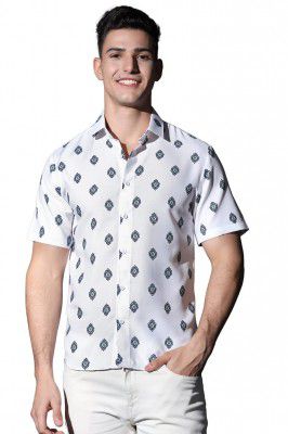 OM SAI LATEST CREATION Solid for Casual Stylish Printed Regular Fit | Men Formal Half Sleeve Shirt