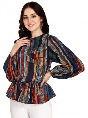 OM SAI LATEST CREATION Women rayon Top (OSLC-W1349_Multi_M)