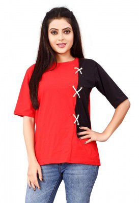 OM SAI LATEST CREATION Womens Half Sleeve Plain Top