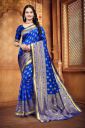 Om Shantam sarees  Woven Banarasi Art Silk, Jacquard Saree  (Blue)...