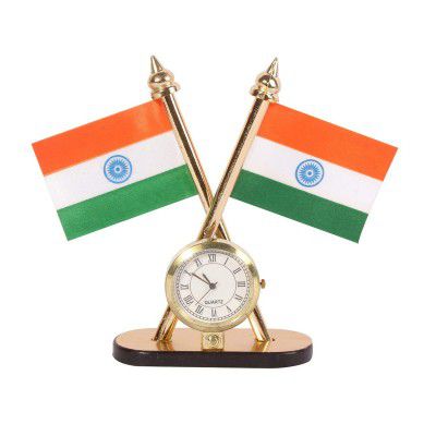 OMG Flag Watch Indian Flag with Watch-Stand for Table - Flag with Classic Stand for Table
