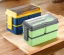 OMORTEX Classy Combo Of 2 Lunch Box With Spoon Fork (Pack Of 2) 3 Containers Lunch Box (1500 ml)...